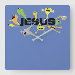 Reloj Cuadrado Asustado Jesús
