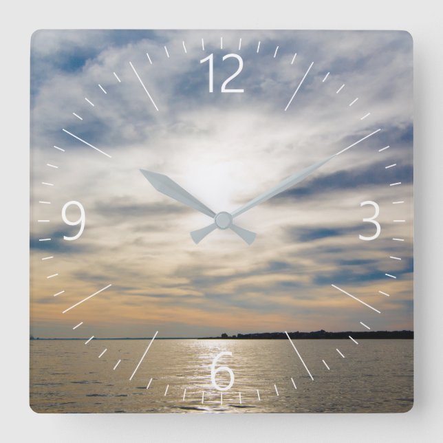 Reloj Cuadrado Atardecer (Anverso)