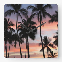 Atardecer de palmeras tropicales