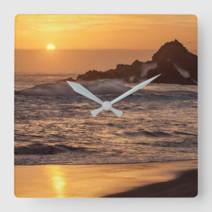 Reloj Cuadrado Atardecer en Pfeiffer Beach