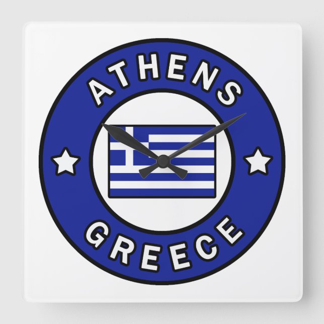 Reloj Cuadrado Atenas Grecia (Anverso)