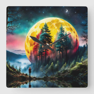 Reloj Cuadrado Aterrizaje lunar, el escenario de la luna