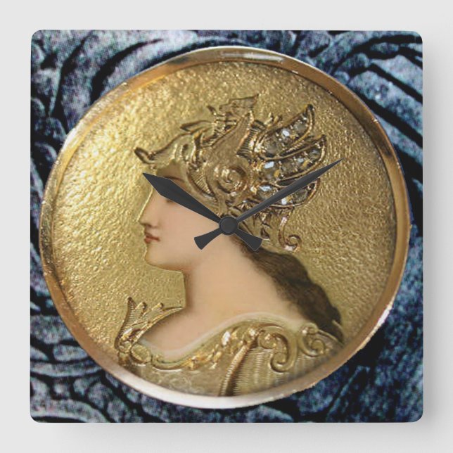 RELOJ CUADRADO ATHENA PORTRAIT WITH GOLDEN HELMET AND GRYPHONS (Anverso)