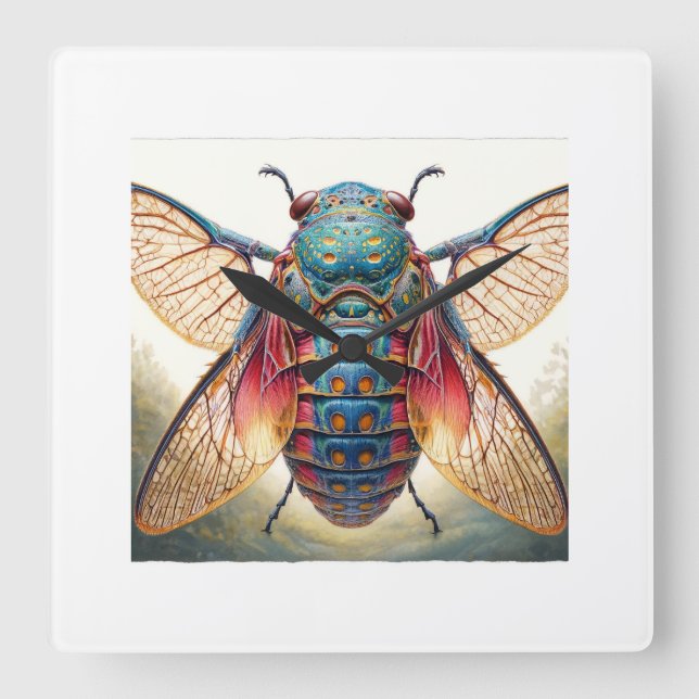 Reloj Cuadrado Athous Insect Dorsal View 170624IREF101 - Watercol (Anverso)