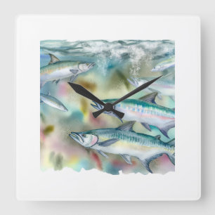 Reloj Cuadrado Atlantic Tarpons 030624AREF122 - Watercolor