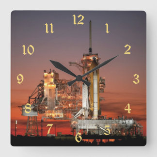 Reloj Cuadrado Atlantis de lanzadera espacial del transbordador e