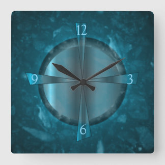 Reloj Cuadrado "Atmosférico azul/acuático con estampado >Reloj de