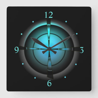 Reloj Cuadrado Atmosférico en el verde/la aguamarina/negro >