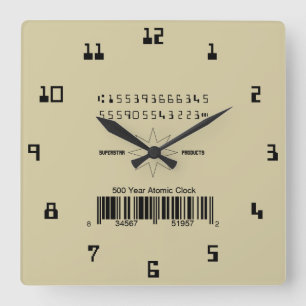 Reloj Cuadrado Atómico simulado de 500 años