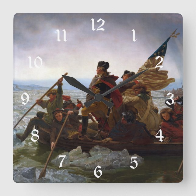 Reloj Cuadrado Atravesando el Delaware 1776: General George Washi (Anverso)