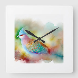 Reloj Cuadrado Aura Bird 241024AREF101 - Watercolor