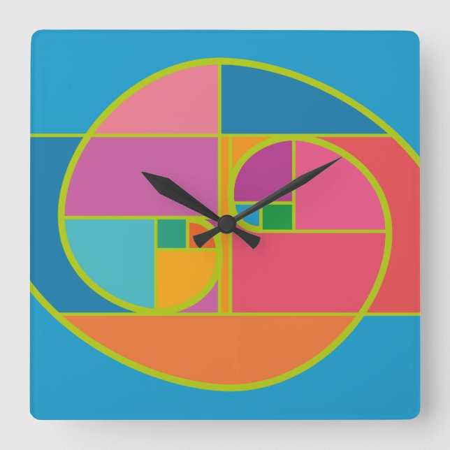 RELOJ CUADRADO AUREA MATEMATICA ARTISTICA BY MASANSER PIXELAT (Anverso)