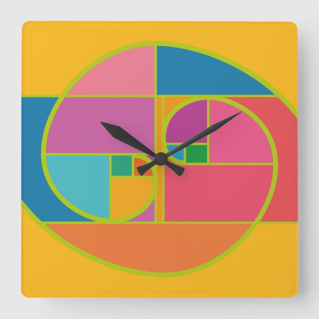 RELOJ CUADRADO AUREA MATEMATICA ARTISTICA BY MASANSER PIXELAT (Anverso)