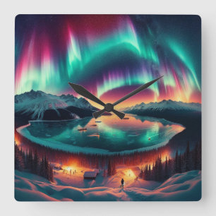 Reloj Cuadrado Aureola Borealis en Alaska