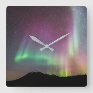Reloj Cuadrado Aurora Borealis   Alaska Brooks Range, Alaska
