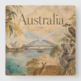 Reloj Cuadrado Australia para amantes de Australia 