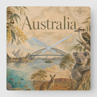 Reloj Cuadrado Australia para amantes de Australia