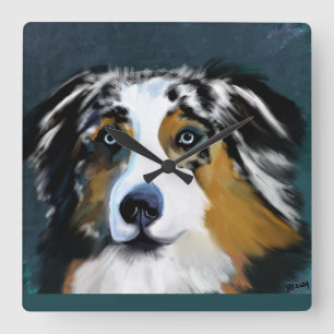 RELOJ CUADRADO AUSTRALIAN SHEPHERD