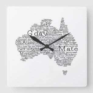 Reloj Cuadrado Australian slang map