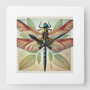 Reloj Cuadrado Austropetalia dragonfly 100924IREF237 - Watercolor