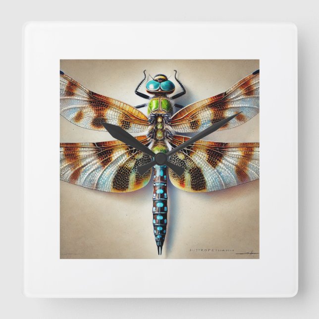 Reloj Cuadrado Austropetalia Dragonfly 310824IREF230 - Watercolor (Anverso)
