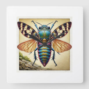 Reloj Cuadrado Austropetalia Insect 150624IREF103 - Watercolor