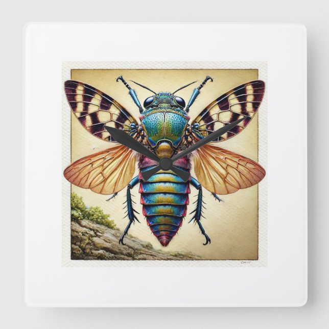 Reloj Cuadrado Austropetalia Insect 150624IREF103 - Watercolor (Anverso)