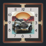 Reloj Cuadrado Auto Art Deco<br><div class="desc">gran diseño de reloj. Te encantará como a otros. Tenga la libertad de usar este diseño para otro producto que desee o para el personalizar y agregue su texto. Sígueme por más. Gracias. Que tengas un buen día.</div>