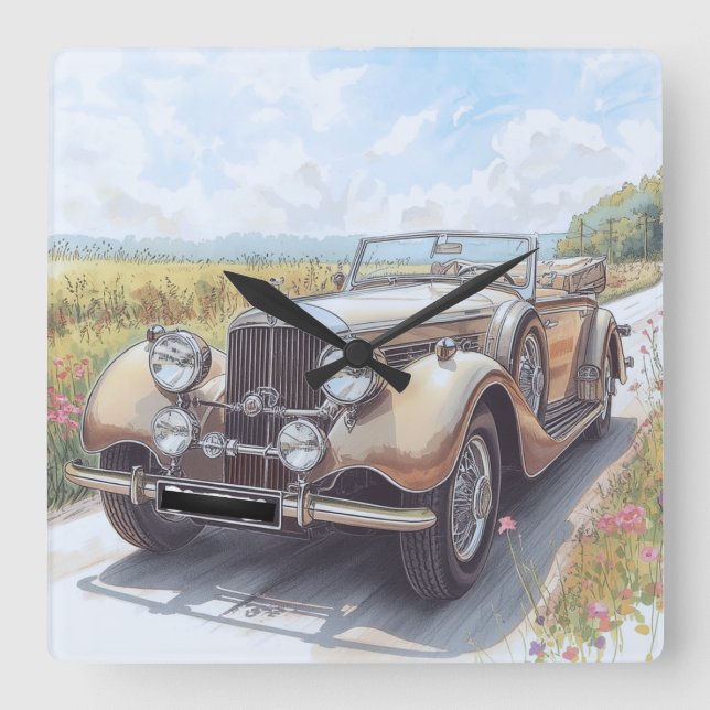 RELOJ CUADRADO AUTO CAR DESIGN (Anverso)