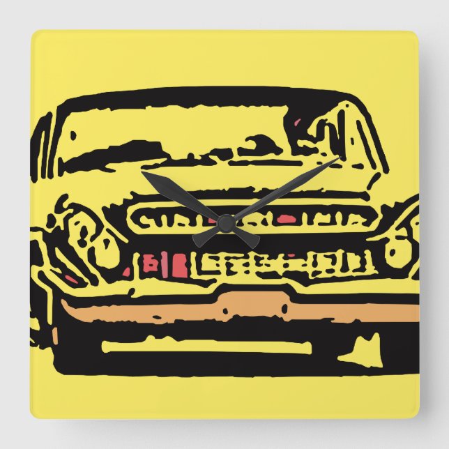 Reloj Cuadrado Auto clásico (Anverso)