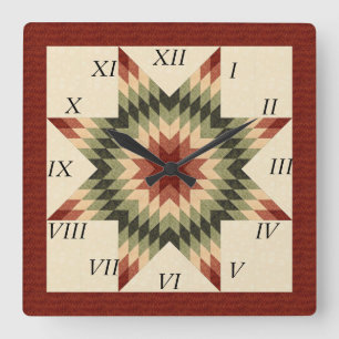 Reloj Cuadrado Autumn Colors Lone Star Quilt Design