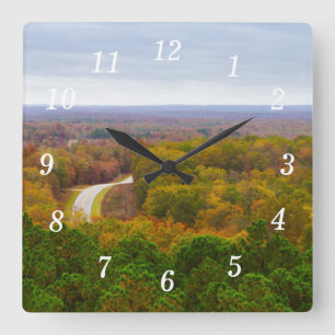Reloj Cuadrado Autumn Drive Pano Wall Clock