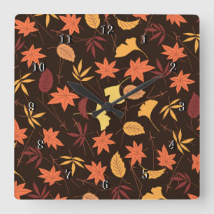 Reloj Cuadrado Autumn Leaves Wall Clock