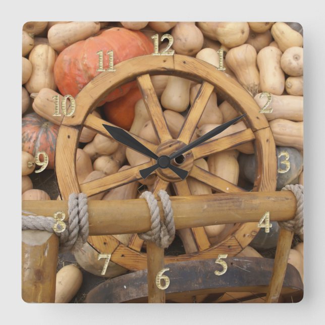 Reloj Cuadrado  Autumn pumpkins (Anverso)