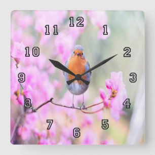 Reloj Cuadrado Ave Adorable Primavera