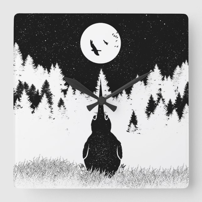 Reloj Cuadrado Ave sin Vuelo Kiwi (Anverso)