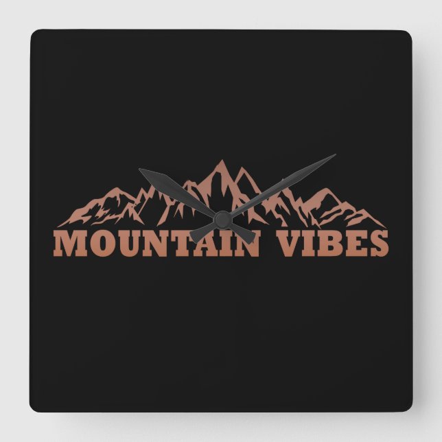 Reloj Cuadrado Aventura de vibes de montaña al aire libre (Anverso)