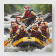 Aventurous Capuchin Monkeys Whitewater Rafting