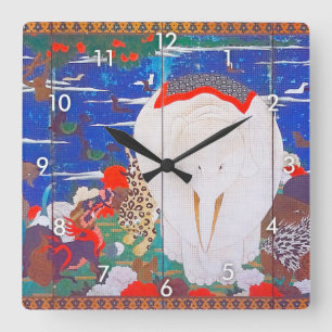 Reloj Cuadrado Aves, animales y plantas (derecha) Jakuchū