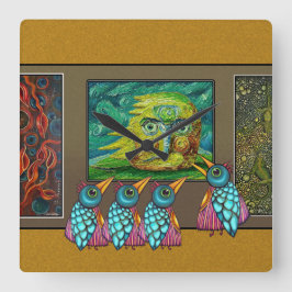 Reloj Cuadrado Aves en la galería