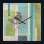 Reloj Cuadrado Avian Scrapbook I<br><div class="desc">Animales</div>