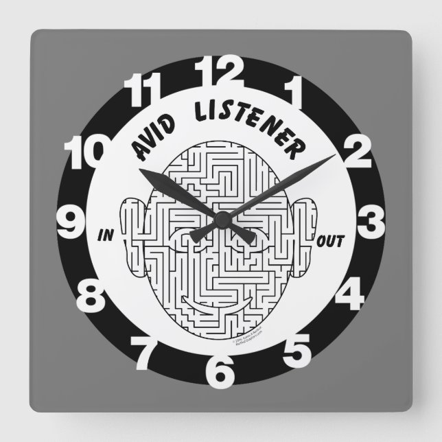 Reloj Cuadrado Avid Listener (Anverso)