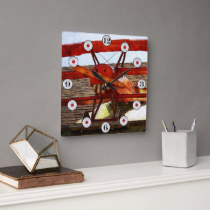 Reloj Cuadrado Avión de época por Shirley Taylor