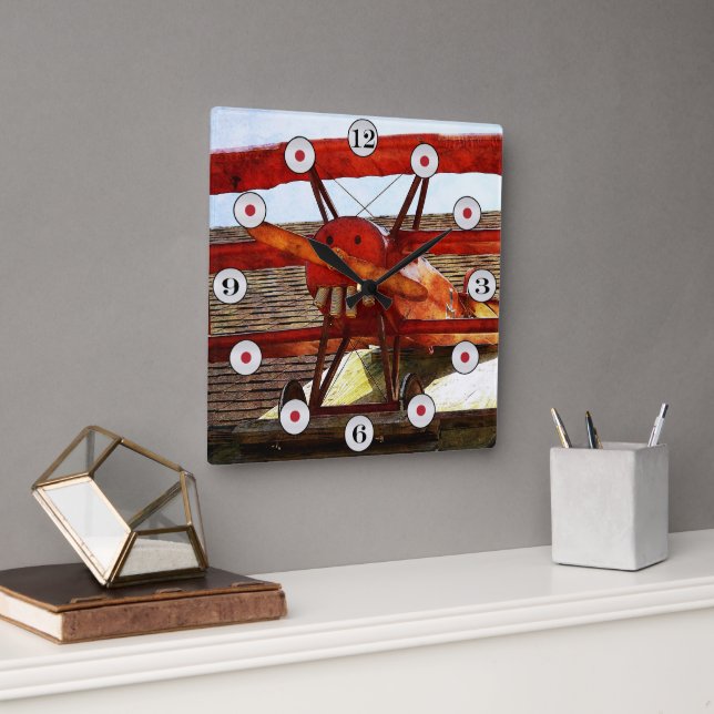 Reloj Cuadrado Avión de época por Shirley Taylor (Oficina)