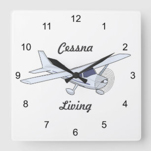 Reloj Cuadrado Avión Guay Cessna Living