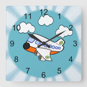 Reloj Cuadrado Avión personalizado