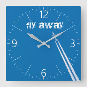 Reloj Cuadrado Avión volador