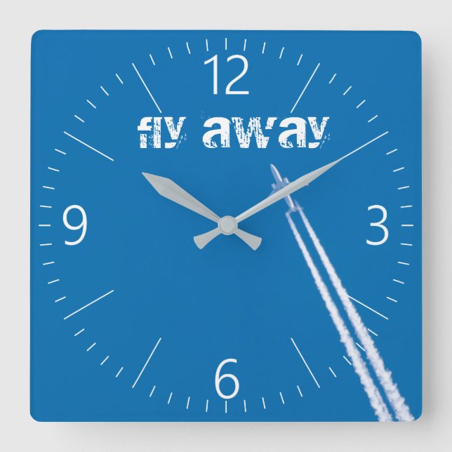 Reloj Cuadrado Avión volador (Anverso)