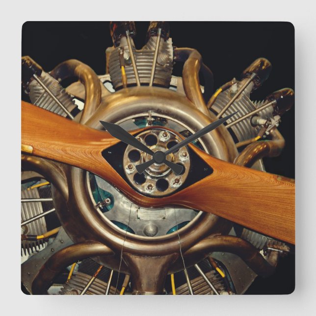 Reloj Cuadrado Aviones antiguos (Anverso)