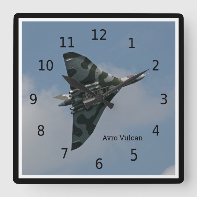 Reloj Cuadrado Avro Vulcan Delta Wing Bomber, personalizable (Anverso)